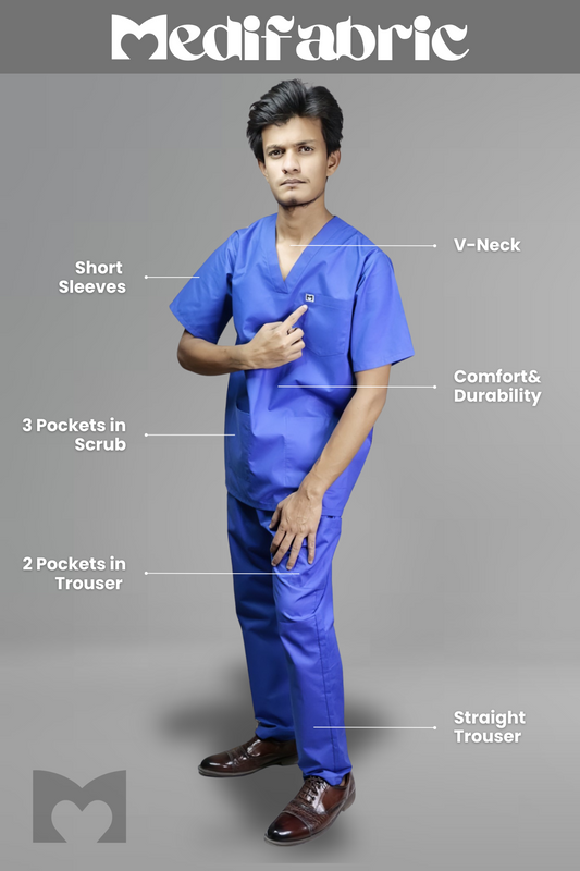 Medifabric Premium Professional Blue Scrub Suit | Unisex