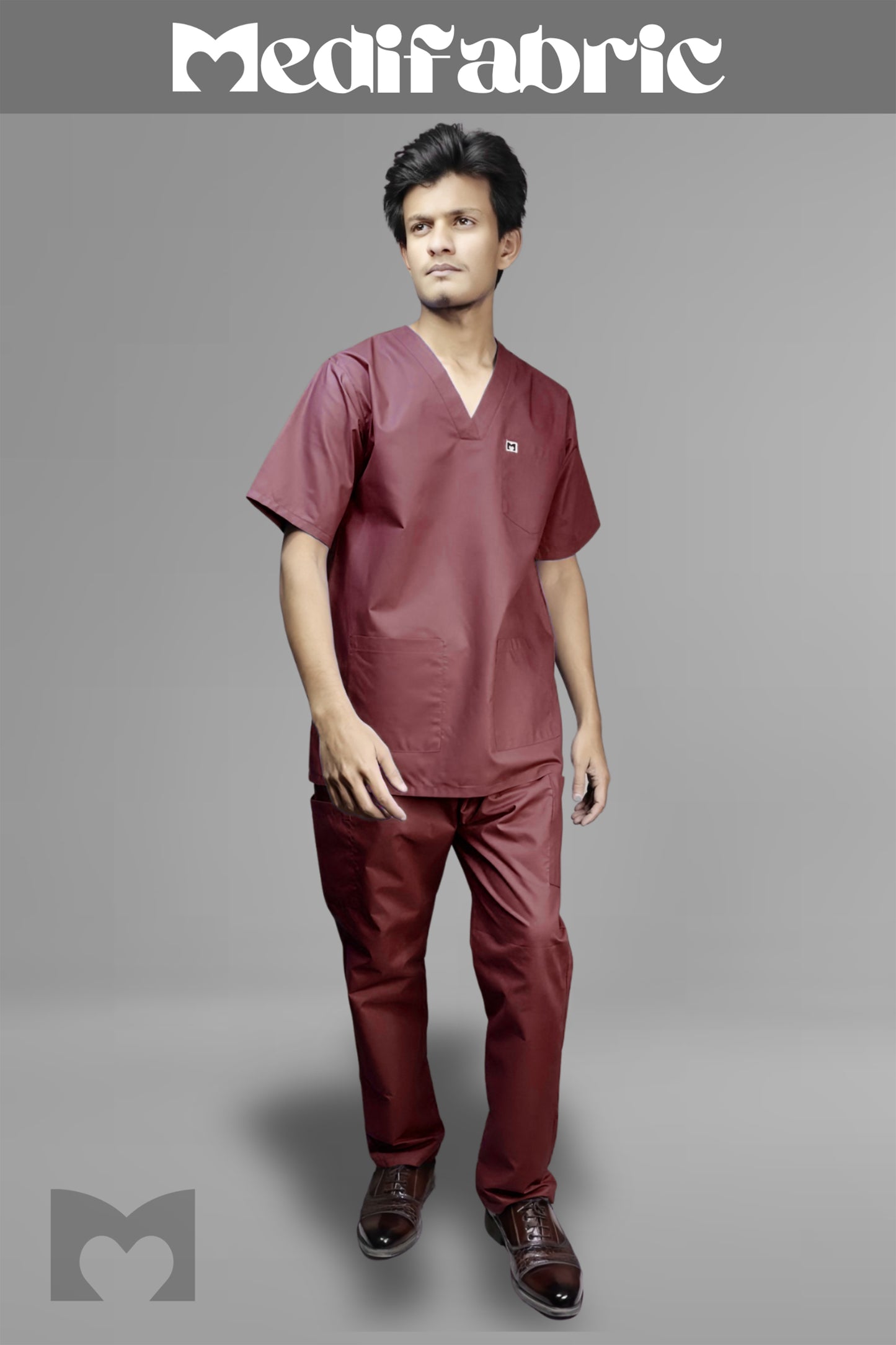 Medifabric Premium Dark Maroon Scrub Suit | Unisex